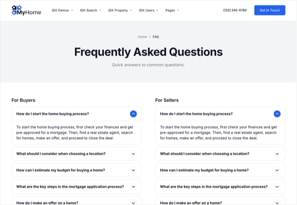 FAQ by MyHome