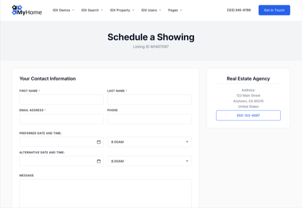 Schedule a Showing by MyHome